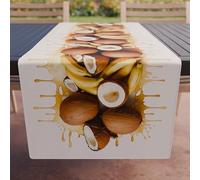 PETTI Artigiani Italiani - Accessoires Textiles de Cuisine, Chemin de Table élégant 40 x 140 cm en Microfibre, Nappe de Table en Impression numérique Coco et Banane, 100% fabriquée en Italie