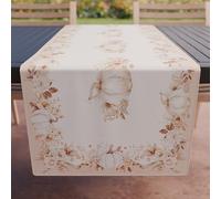 Petti Artigiani Italiani - Accessoires Textiles de Cuisine, Chemin de Table élégant 40 x 140 cm en Microfibre, Nappe de Table en Impression numérique Citrouille Automne, Halloween, 100% fabriqué en