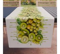 PETTI Artigiani Italiani - Accessoires Textiles de Cuisine, Chemin de Table élégant 40 x 140 cm en Microfibre, Nappe de Table en Impression numérique Raisin et Kiwi, 100% fabriqué en Italie