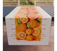 PETTI Artigiani Italiani - Accessoires Textiles de Cuisine, Chemin de Table élégant 40 x 140 cm en Microfibre, Nappe de Table en Impression numérique Oranges, 100 % fabriquée en Italie