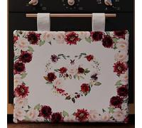 PETTI Artigiani Italiani - Accessoires Textiles de Cuisine, Couvre-Four 40 x 50 cm en Microfibre, Couvre-Four Moderne en Impression numérique Florale 07, 100% fabriqué en Italie