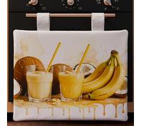 PETTI Artigiani Italiani - Accessoires Textiles de Cuisine, Couvre-Four 40 x 50 cm en Microfibre, Couvre-Four Moderne en Impression numérique Coco et Banane, 100% fabriqué en Italie