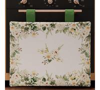 PETTI Artigiani Italiani - Accessoires Textiles de Cuisine, Couvre-Four 40 x 50 cm en Microfibre, Couvre-Four Moderne en Impression numérique botanique, 100 % fabriqué en Italie