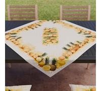 PETTI Artigiani Italiani - Accessoires Textiles de Cuisine, pièce maîtresse Moderne 90 x 90 cm en Microfibre, Nappe de Table élégante en Impression numérique Citrons et Ananas, 100% Made in Italy