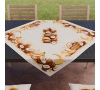 PETTI Artigiani Italiani - Accessoires Textiles de Cuisine, pièce maîtresse Moderne 90 x 90 cm en Microfibre, Nappe de Table élégante en Impression numérique Noix de Coco et Banane, 100% fabriquée en