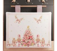 PETTI Artigiani Italiani - Cache-Four de Noël 40x50 cm, Housse de Four avec Motifs Festifs, Tissu en Microfibre Anallergique et Facile à Nettoyer, Motif 'Casse-Noisette Rose', 100% Fabriqué en Italie