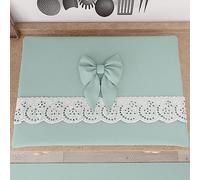 PETTI Artigiani Italiani - Cache Plaque de Cuisson avec Dentelle de Saint-Gall 50x70 cm, Protection Plaque Induction et a Gaz en Coton, Vert d'eau, Accessoires De Cuisine, 100% Made in Italy