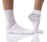 PETTI Artigiani Italiani Calzini Donna Senza Elastico Sanitari Circolazione E per Diabetici Chaussettes sans sanitaires élastiques pour la Circulation et Les diabétiques, Blanc, 38-40 Femme