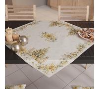 Petti Artigiani Italiani - Centre de Table de Noël pour Table de Cuisine, Chemin de Table 90 x 90 cm, Centre de Table Xmas Gold, 100 % Made in Itay