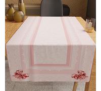 PETTI Artigiani Italiani - Chemin de Table, Chemin de Table de Cuisine, Nappes de Chemin en Impression numérique, nœud Rose, 100 % fabriqué en Italie