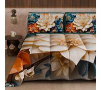 Petti Artigiani Italiani - Couette d'hiver, Couette d'hiver Double Face, Couleur Unie et Impression numérique Florale 05 10, 100% Microfibre, fabriquée en Italie