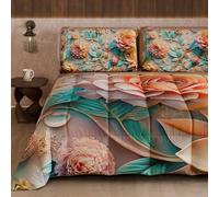 Petti Artigiani Italiani - Couette d'hiver, Couette d'hiver Double Face, Couleur Unie et Impression numérique Florale 05 11, 100% Microfibre, fabriquée en Italie