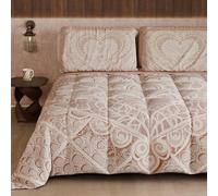 Petti Artigiani Italiani - Couette d'hiver Double Face, Couleur Unie et Impression numérique, Shabby 04 321, 100% Microfibre, fabriquée en Italie