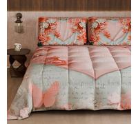 Petti Artigiani Italiani - Couette d'hiver Double Face, Couleur Unie et Impression numérique, Shabby 04 335, 100% Microfibre, fabriquée en Italie