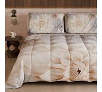Petti Artigiani Italiani - Couette d'hiver pour lit Double Face, Couleur Unie et Impression numérique Florale 25 25, 100% Microfibre, fabriquée en Italie