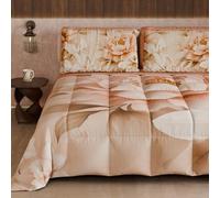 Petti Artigiani Italiani - Couette d'hiver pour lit Double Face, Couleur Unie et Impression numérique Florale 25 26, 100% Microfibre, fabriquée en Italie