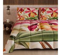 Petti Artigiani Italiani - Couette d'hiver pour lit Double Face, Couleur Unie et Impression numérique Florale 25 36, 100% Microfibre, fabriquée en Italie