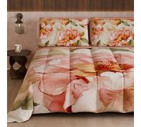 Petti Artigiani Italiani - Couette d'hiver pour lit Double Face, Couleur Unie et Impression numérique Florale 25 20, 100% Microfibre, fabriquée en Italie