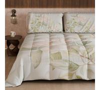 Petti Artigiani Italiani - Couette d'hiver pour lit Double Face, Couleur Unie et Impression numérique Florale 25 172, 100% Microfibre, fabriquée en Italie