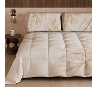 Petti Artigiani Italiani - Couette d'hiver pour lit Double Face, Couleur Unie et Impression numérique Florale 25 150, 100% Microfibre, fabriquée en Italie