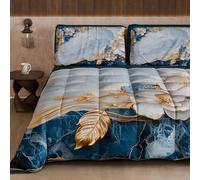 Petti Artigiani Italiani - Couette d'hiver pour lit Double Face, Couleur Unie et Impression numérique Florale 06 15, 100% Microfibre, fabriquée en Italie