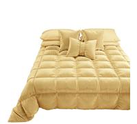 PETTI Artigiani Italiani - Couette en Velours Chaude Hiver 160x260 Bicolore Or, Couette Double Face, Couette pour lit 1 Personnes, Couette en Velours 350g/m², Made in Italy