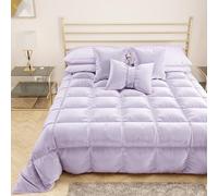 Petti Artigiani Italiani - Couette en Velours Doux et Chaud 350 g/m², Couette Double, Double Face, Couette 260 x 270 cm, Lilas, 100% fabriquée en Italie