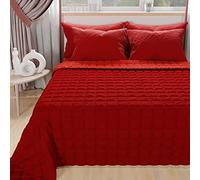 PETTI Artigiani Italiani - Couette Simple Reversible 160x260 cm en Microfibre, Couvre-lit Simple Printemps, Couverture 1 Personne Réversible, Rouge Bordeaux, 100% Fabriqué en Italie