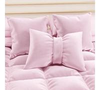 PETTI Artigiani Italiani - Coussin Décoratif en Velours en Forme de Nœud, Coussin d'Intérieur pour Chambre à Coucher et Canapé, avec Housse Amovible, Rose 1 Pièce - 50 x 40 cm