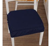 PETTI Artigiani Italiani Coussins de Chaise avec Élastique, Unis, 40 x 40 cm, Lot de 6, Lavables, 100% Polyester, Bleu Nuit