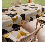 PETTI Artigiani Italiani - Lot de 6 Coussins de Chaise pour Cuisine, Galettes de Chaise en Microfibre avec Impression Numérique et Attaches, Motif Cercles Noir et Or