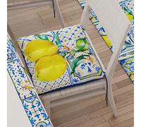 PETTI Artigiani Italiani - Lot de 6 Galettes de Chaise 40x40cm, Coussins de Chaises, Dessus de Chaise, Coussin de Chaise Intérieur et Extérieur avec Attaches, 100% Made in Italy