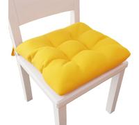PETTI Artigiani Italiani - Coussins de Chaise de Cuisine, Lot de 6 galettes de Chaise, Housses de Chaise en Coton avec Attaches, Jaune, 100% Fabriqué en Italie