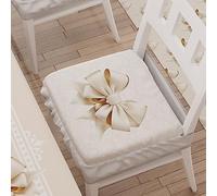 PETTI Artigiani Italiani - Coussins pour Chaise avec élastique de 2 pièces, Housses de Coussin en Microfibre, Housses de Chaise avec Ressort Motif Nœud Beige, 100% Made in Italy