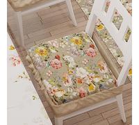 PETTI Artigiani Italiani - Coussins pour Chaise avec élastique de 6 pièces, Housses de Coussin en Microfibre, Housses de Chaise avec Ressort Motif Florale 6 Tourterelle, 100% Made in Italy