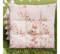 PETTI Artigiani Italiani - Coussins pour Chaise de Cuisine de Pâques, Ensemble de 6 Coussins pour chaises de Cuisine, Housses de chaises de Pâques en Microfibre avec Impression numérique et Lacets,