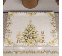 Petti Artigiani Italiani - Couvre-cuisinière de Noël pour Cuisine, Couvre-Plateau de Cuisson 50 x 70 cm, Couvre-feu Noël Gold, 100 % fabriqué en Itay