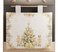 Petti Artigiani Italiani - Couvre-Four Noël pour Cuisine, Couvre-Four 40 x 50 cm, Housse de Four Noël Gold, 100 % Made in Itay