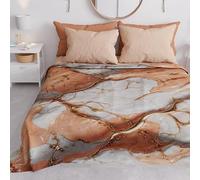 PETTI Artigiani Italiani - Couvre-lit 2 Places (260x260 cm) Printemps Été, Parure de Lit Légère Double, Draps de Lit 2 Personnes, Marbre Saumon, 100% Fabriqué en Italie