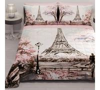 PETTI Artigiani Italiani - Couvre-lit d'été 170x260 cm 100 g/m² Double Face, Couette légère pour lit Simple, Printemps, Modèle Paris, 100% Fabriqué en Italie