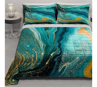 PETTI Artigiani Italiani - Couvre-lit carré et Demi été 220 x 260 cm 100 g/m² Double Face, Couette carrée et Demi Printemps, Couette légère, marbre Vert, 100% fabriqué en Italie