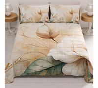 PETTI Artigiani Italiani - Couvre-lit d'été 260x270 cm 100 g/m² Double Face, Couette légère pour lit Double, Printemps, Modèle Floral 154, 100% Fabriqué en Italie