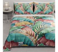 PETTI Artigiani Italiani - Couvre-lit d'été 260x270 cm 100 g/m² Double Face, Couette légère pour lit Double, Printemps, Modèle Tropical, 100% Fabriqué en Italie