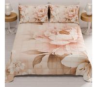 PETTI Artigiani Italiani - Couvre-lit d'été 260x270 cm 100 g/m² Double Face, Couette légère pour lit Double, Printemps, Modèle Floral 26, 100% Fabriqué en Italie
