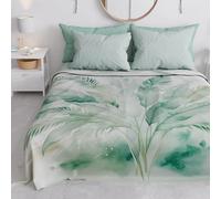 PETTI Artigiani Italiani - Couvre-lit Double Printemps été, Couverture légère Double, Drap de lit, Palma Salvia, 100% fabriqué en Italie