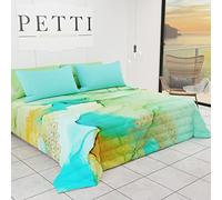 PETTI Artigiani Italiani - Couvre-lit Printemps Été Simple Ethnique 02 100% Microfibre Hypoallergénique 100% Fabriqué en Italie