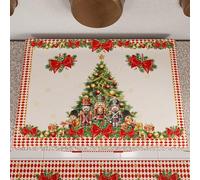 PETTI Artigiani Italiani - Couvre-Plaque de Noël 46x76 cm, Protège-Plaque Décoratif et Lavable, Design Festif en Microfibre de Qualité, Motif 'Casse-Noisette Rouge', 100% Fabriqué en Italie