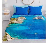 PETTI Artigiani Italiani - Drap de Protection en Microfibre Multi-Usage Anti-Taches 180x270 cm, Housse de Canapé, Couvre Lit, Couverture de Canape, Marine 03, 100% Made in Italy