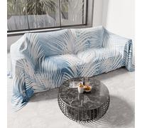 PETTI Artigiani Italiani - Drap de Protection en Microfibre Multi-Usage Anti-Taches 180x270 cm, Housse de Canapé, Couvre Lit, Couverture de Canape, Feuille Bleu Ciel, 100% Made in Italy