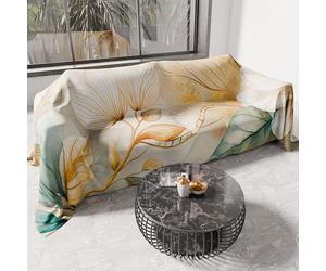 PETTI Artigiani Italiani - Drap de Protection en Microfibre Multi-Usage Anti-Taches 180x270 cm, Housse de Canapé, Couvre Lit, Couverture de Canape, Floral 25 154, 100% Made in Italy